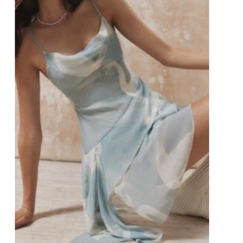 Kimchi Blue Angie chiffon asymmetrical mini dress in Blue, woman’s at UO